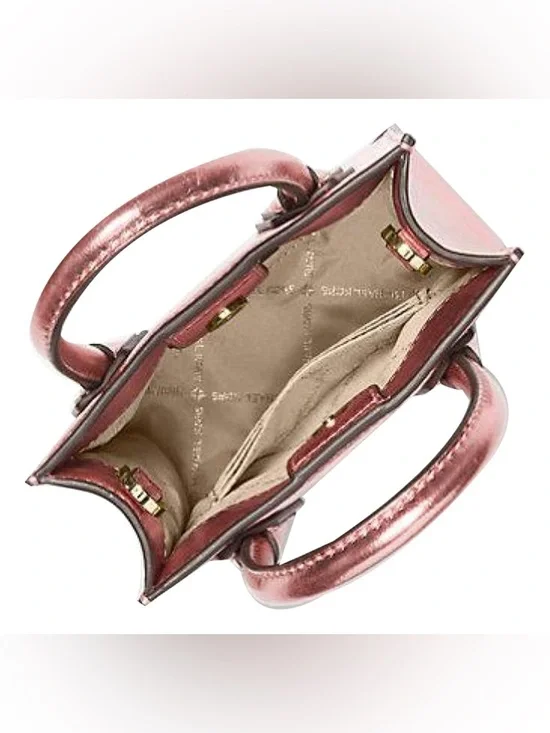 Michael Kors Mercer Small Rose Gold Patent Crossbody Bag NWT - Picture 2 of 5